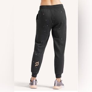 Peloton Women Shine Relaxed Jogger. Charcoal with Gold Metallic detail. XL
